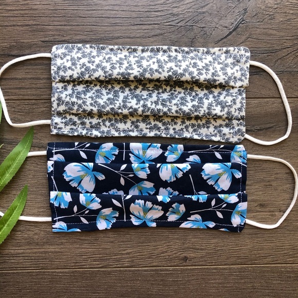 6 handmade cotton face masks floral neutral - Picture 2 of 5